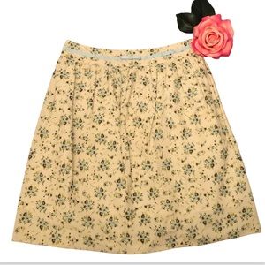 Zinc cream colored floral skirt with blue bow 5